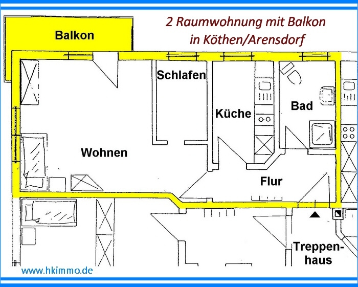 Kleine Wohnung mit Balkon in Arensdorf bei Köthen