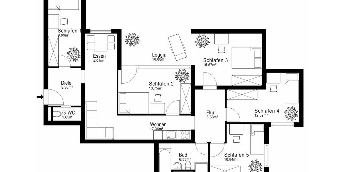 Wohnen auf Zeit Frankfurt am Main Unterliederbach - 5 Zimmer, 18 m&sup2;, 610&euro; | Angebot:26691542
