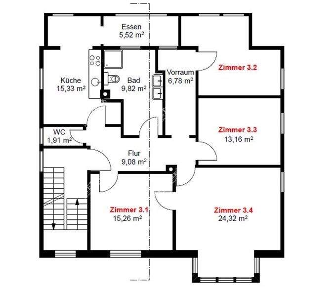 Etagenwohnung Stuttgart Obertürkheim - 4 Zimmer, 115 m&sup2;, 1.380&euro; | Angebot:25726385