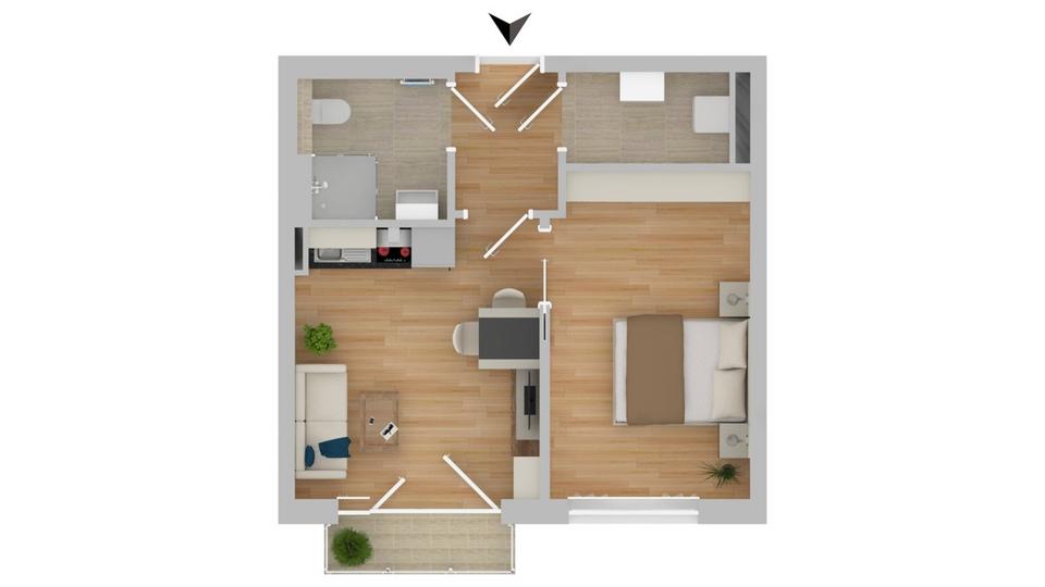 Etagenwohnung Dittelbrunn - 2 Zimmer, 39 m&sup2;, 500&euro; | Angebot:26644286