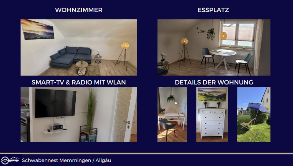 Wohnen auf Zeit Memmingen - 2 Zimmer, 45 m&sup2;, 995&euro; | Angebot:24478965
