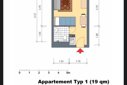 Wohnung Münster Gievenbeck - 1 Zimmer, 19 m&sup2;, 425&euro; | Angebot:26621336