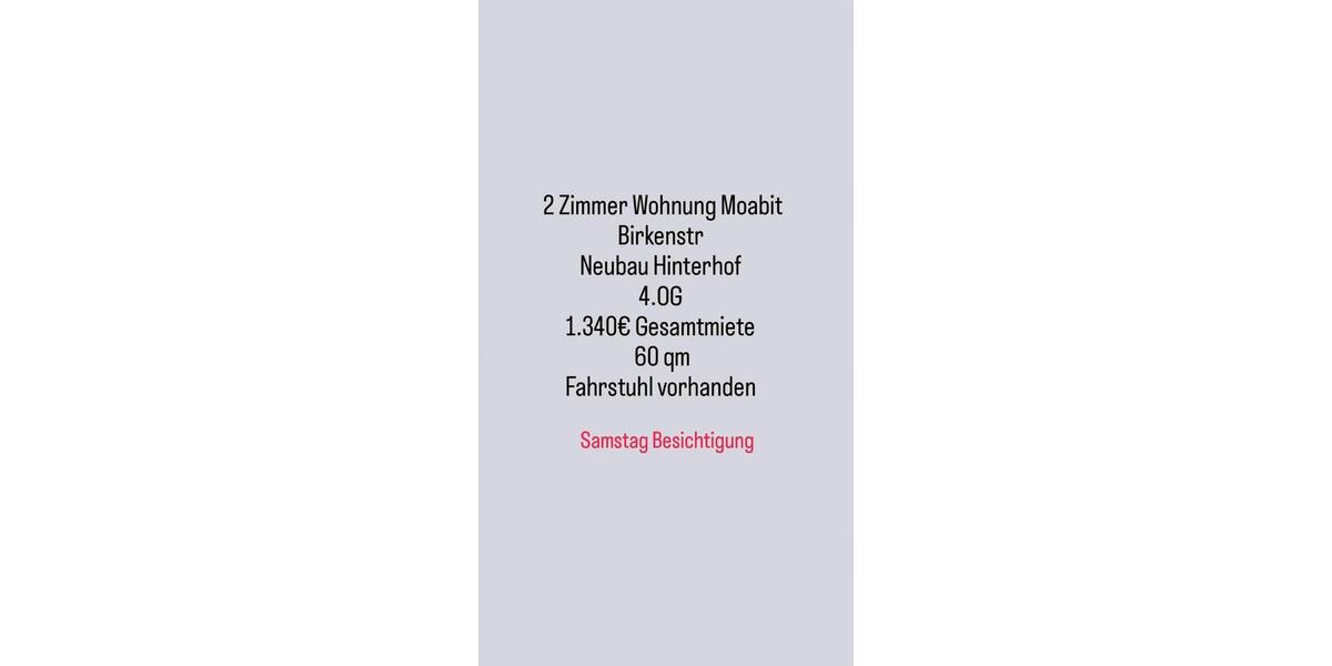 2 Zimmerwohnung Moabit mit Abschlag 2 zimmer