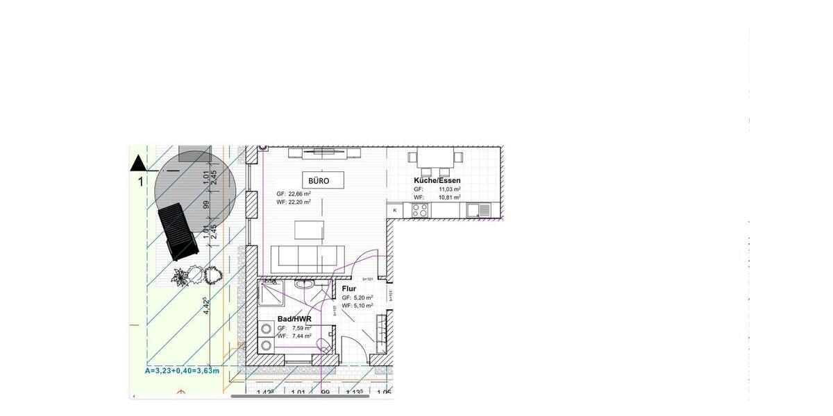 Erdgeschoßwohnung Eichendorf - 1 Zimmer, 45 m&sup2;, 650&euro; | Angebot:24845574