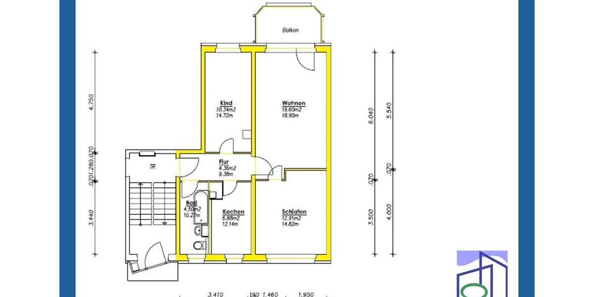 Etagenwohnung Zella-Mehlis Mehlis - 3 Zimmer, 61 m&sup2;, 350&euro; | Angebot:24176866