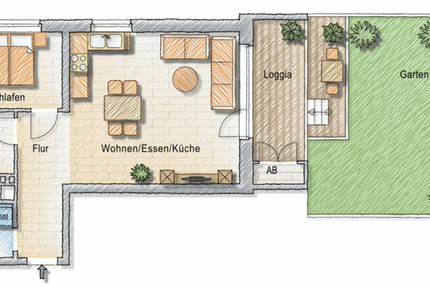 Erstbezug nach Kernsanierung - helle 3 Zimmer Gartenwohnung 3 zimmer