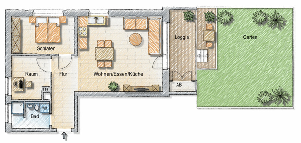 Erstbezug nach Kernsanierung - helle 3 Zimmer Gartenwohnung 3 zimmer