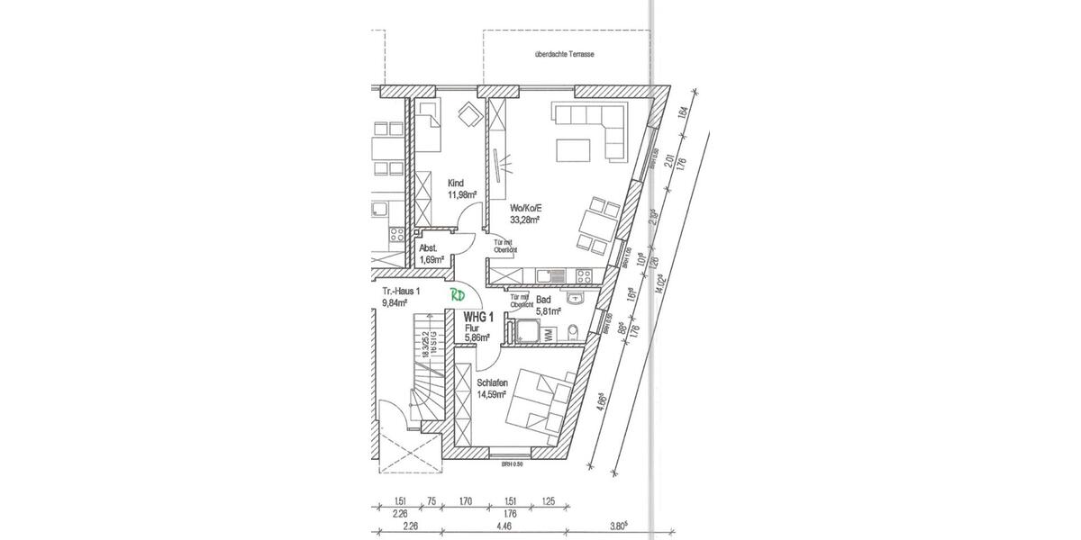 Erdgeschoßwohnung Vechta - 3 Zimmer, 78 m&sup2;, 1.150&euro; | Angebot:26314153