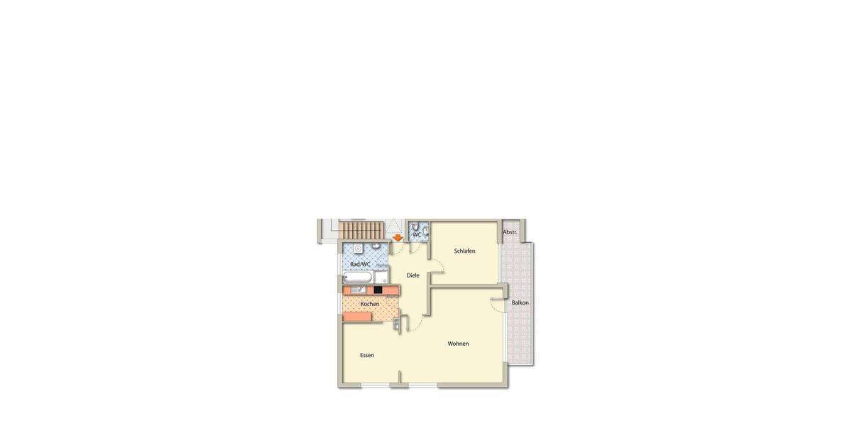 Etagenwohnung Bad Karlshafen Gartenstadt - 3 Zimmer, 105 m&sup2;, 675&euro; | Angebot:25695344
