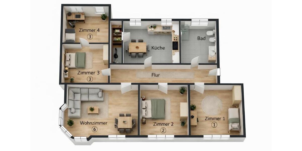 Erdgeschoßwohnung Meiningen - 5 Zimmer, 120 m&sup2;, 1.050&euro; | Angebot:25991224