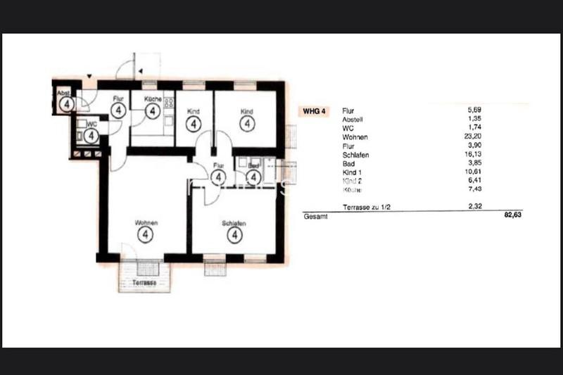 Etagenwohnung München Ramersdorf-Perlach - 4 Zimmer, 88 m&sup2;, 1.700&euro; | Angebot:26569797
