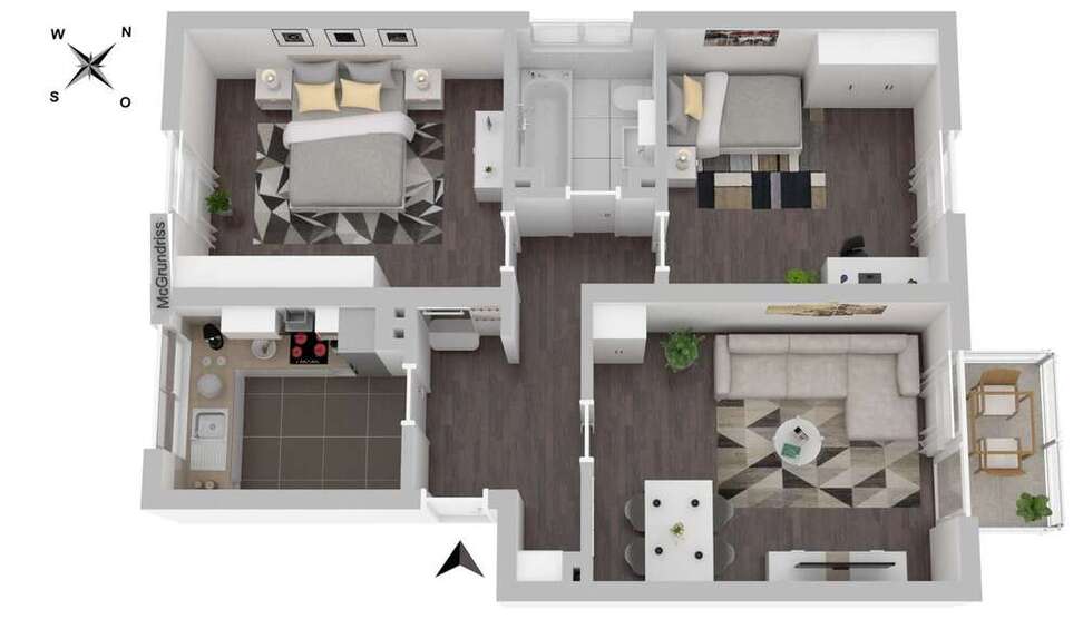 Wohnung zum Mieten in Hagen 378 € 63 m²