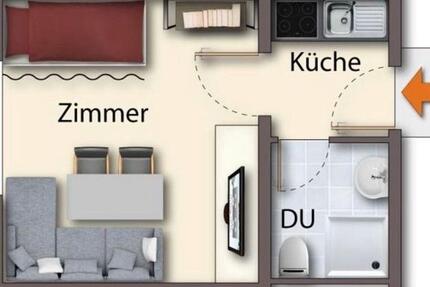 1 ZKB in 35440 Linden zimmer