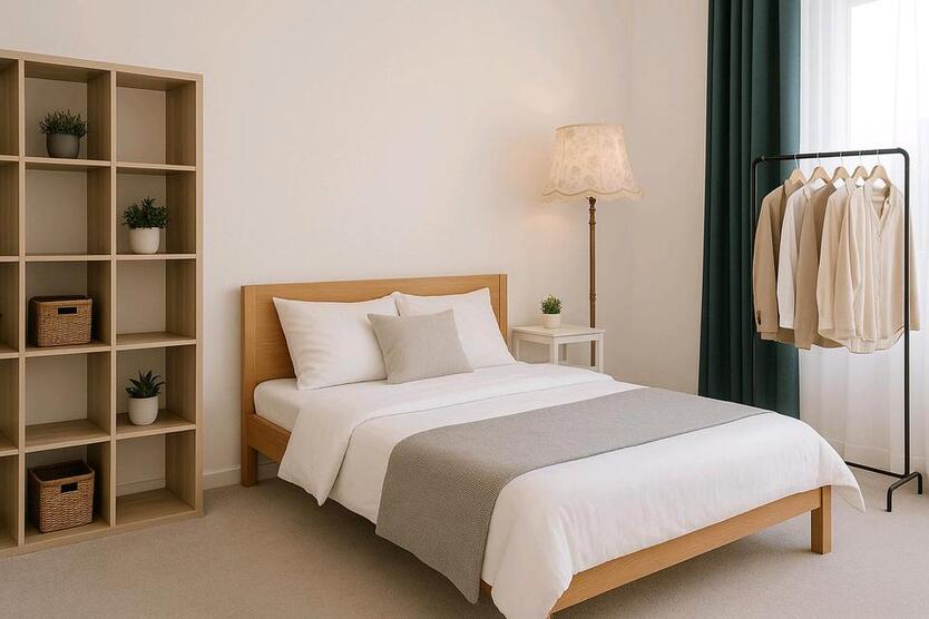 Möbliertes Zimmer mit Bad. Nur für 1 Frau