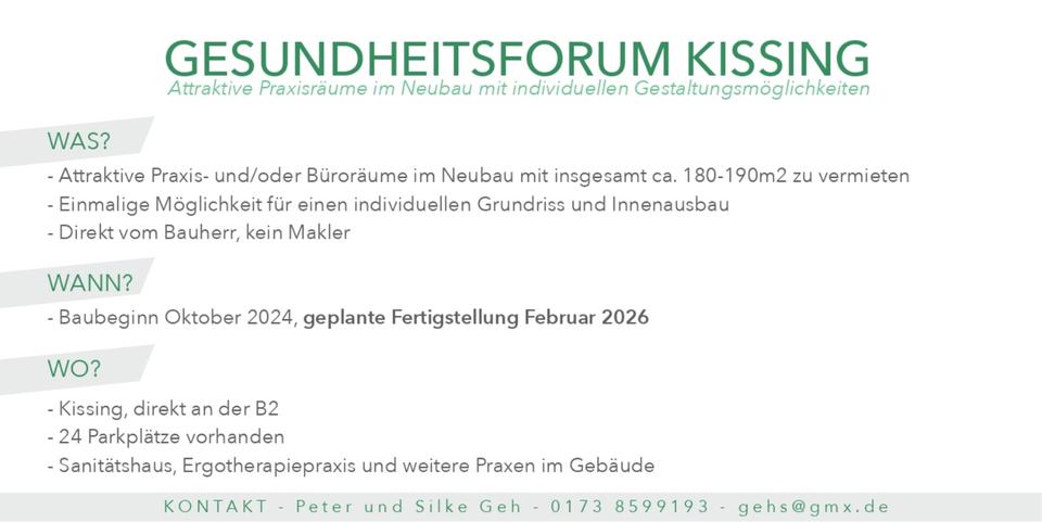 Gewerbeobjekt Kissing - 2.250&euro; | Angebot:22258590