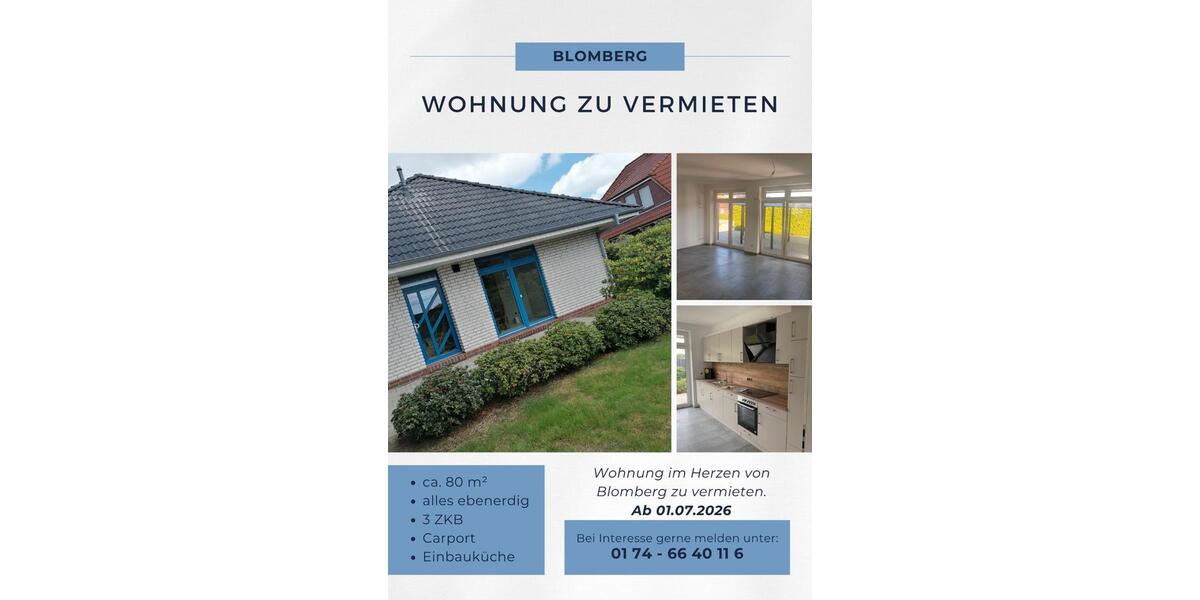 Erdgeschoßwohnung Westerholt - 3 Zimmer, 80 m&sup2;, 720&euro; | Angebot:26002087