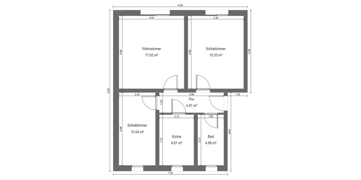 Etagenwohnung Haselbachtal - 3 Zimmer, 58 m&sup2;, 410&euro; | Angebot:24616190