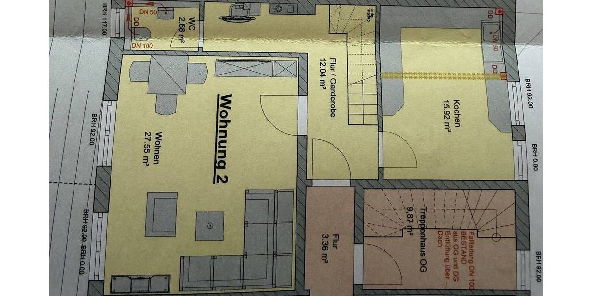 Etagenwohnung Erlangen Frauenaurach - 2 Zimmer, 117 m&sup2;, 1.200&euro; | Angebot:26092188