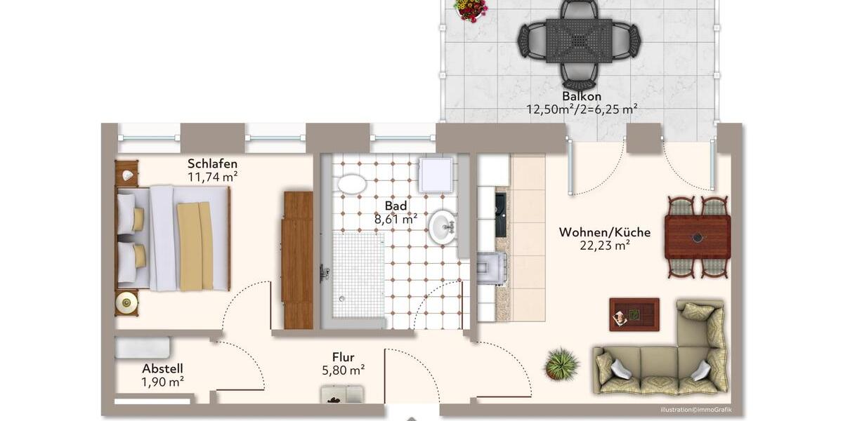 Gemütliche 2-Raum-Wohnung mit Balkon in Alt Salbke ! 2 zimmer
