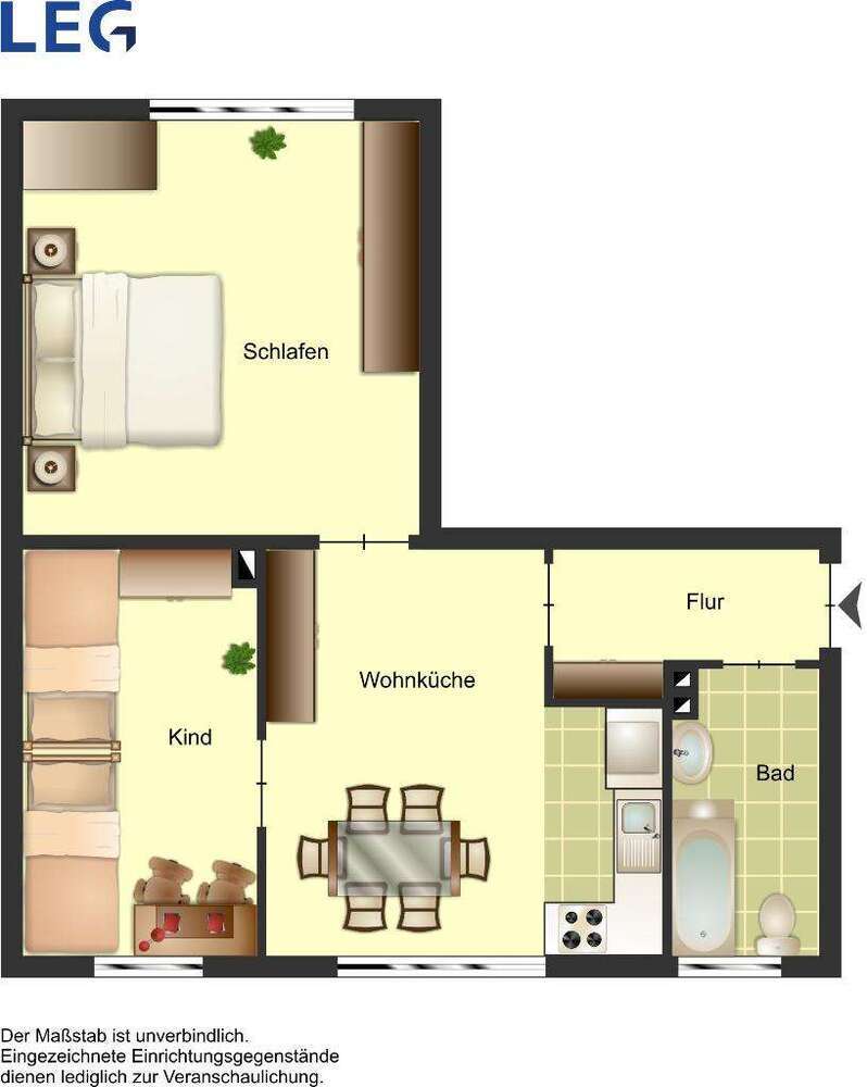 Wohnung zum Mieten in Düsseldorf 573 € 48 m²