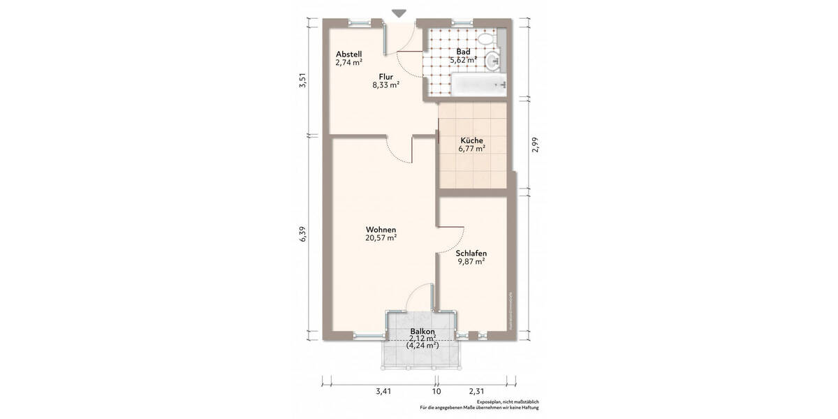 Etagenwohnung Bautzen Nadelwitz - 2 Zimmer, 56 m&sup2;, 337&euro; | Angebot:26799427