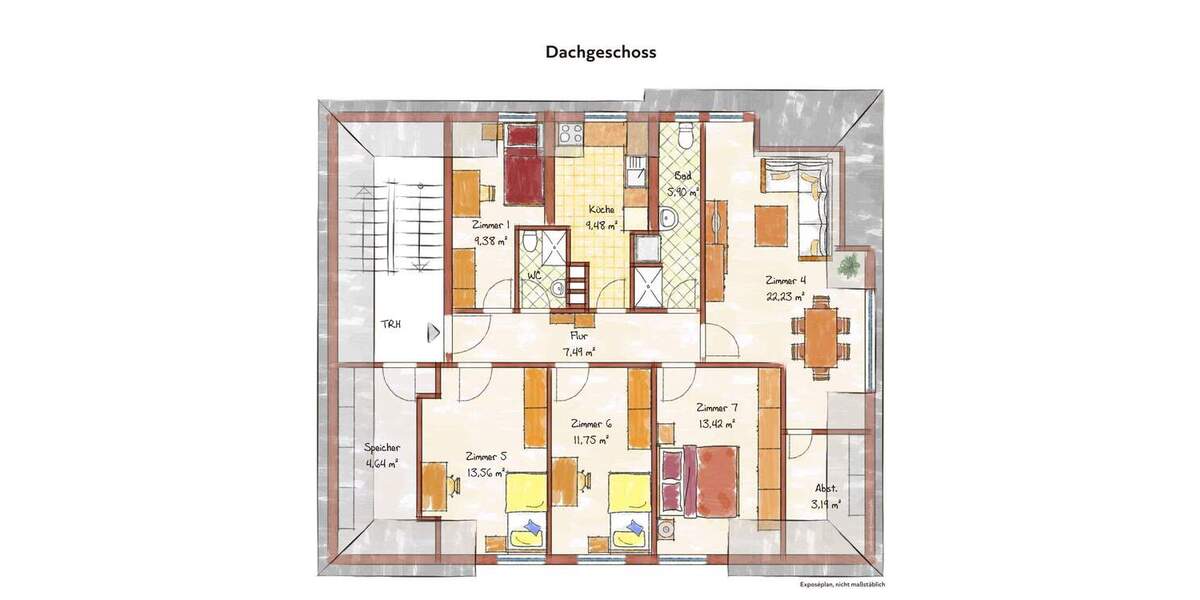 Etagenwohnung Konstanz Altstadt - 5 Zimmer, 100 m&sup2;, 1.650&euro; | Angebot:24875019