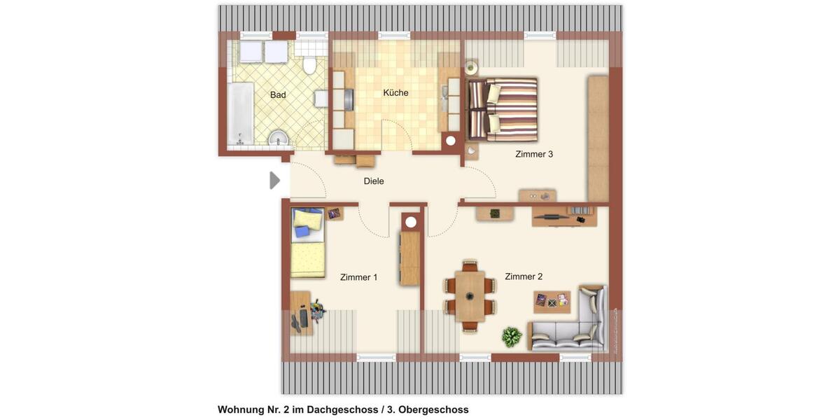 Dachgeschoßwohnung Laufenburg (Baden) - 3 Zimmer, 66 m&sup2;, 700&euro; | Angebot:25160857