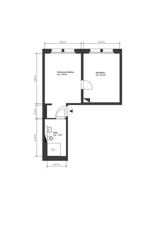 Altersgerechte 2-Zimmerwohnung am Wasserturm (WBS erforderlich) Obj.-Nr. 5503-23-9