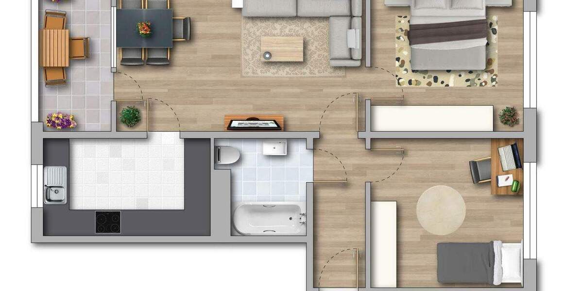 Etagenwohnung Zeitz Hainichen - 3 Zimmer, 62 m&sup2;, 318&euro; | Angebot:24596269