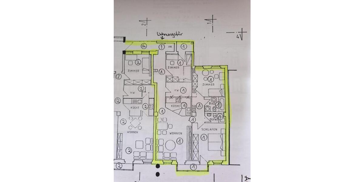 Etagenwohnung Fürth Altstadt - 4 Zimmer, 104 m&sup2;, 1.350&euro; | Angebot:25304942