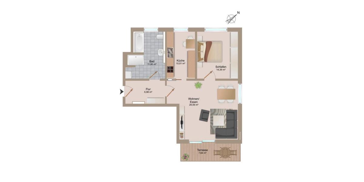 Etagenwohnung Raguhn-Jeßnitz Jeßnitz - 2 Zimmer, 75 m&sup2;, 755&euro; | Angebot:26515524