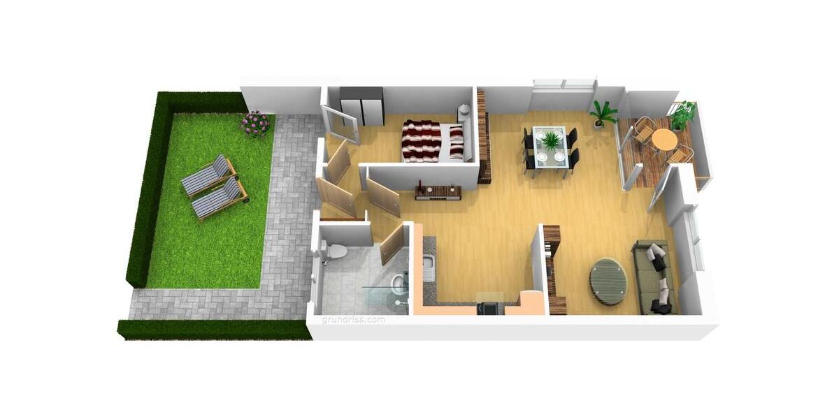 Terrassenwohnung Oldenburg Ziegelhof - 2 Zimmer, 45 m&sup2;, 800&euro; | Angebot:25805400