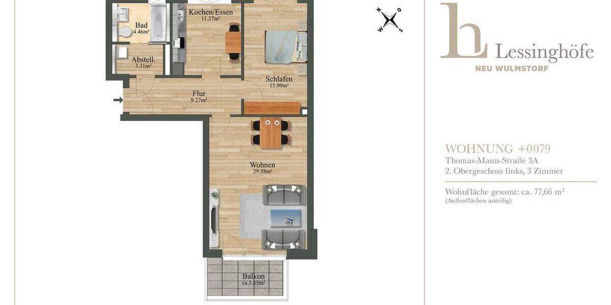 Etagenwohnung Neu Wulmstorf - 2 Zimmer, 77 m&sup2;, 975&euro; | Angebot:26343968