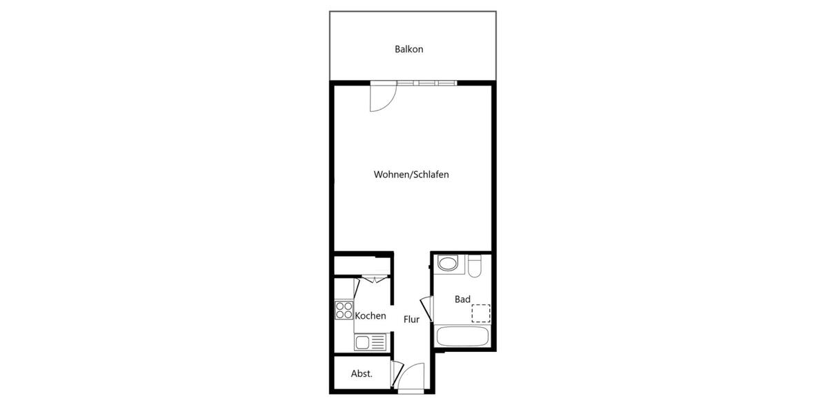 Etagenwohnung Schenefeld - 1 Zimmer, 37 m&sup2;, 1.250&euro; | Angebot:25966545