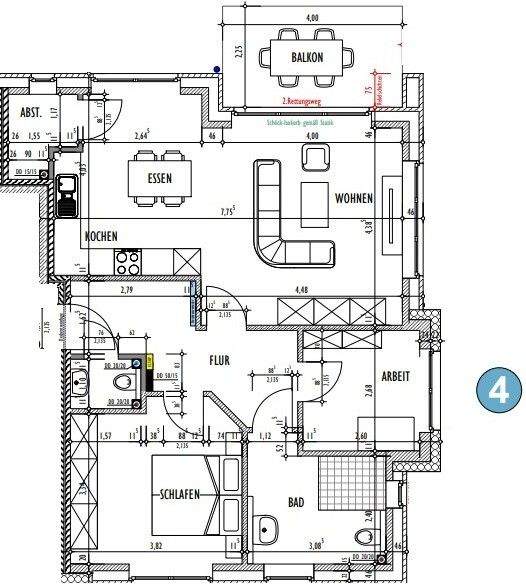 Etagenwohnung Ibbenbüren Stadt - 3 Zimmer, 79 m&sup2;, 1.035&euro; | Angebot:24820143