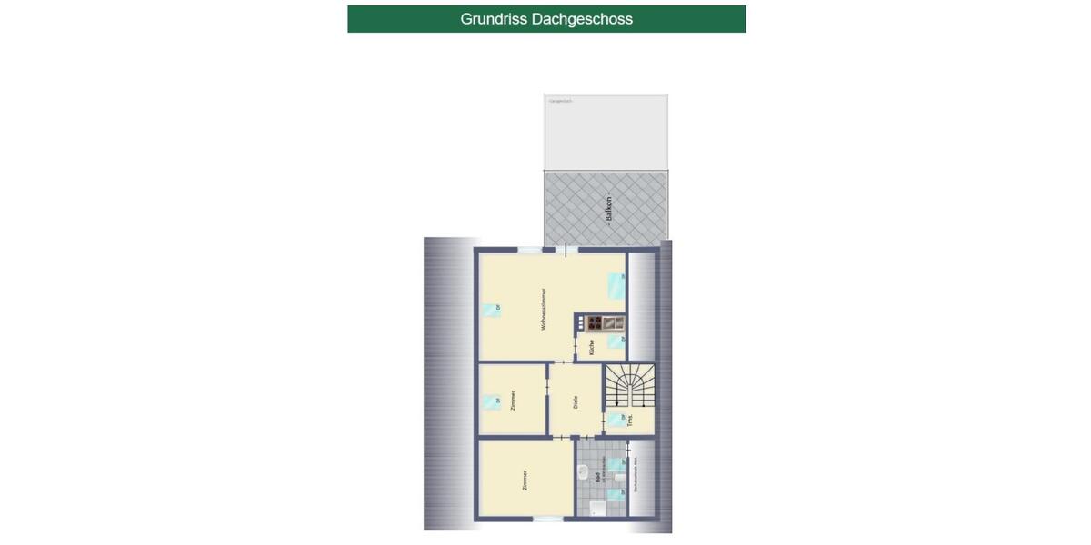 Dachgeschoßwohnung Netphen - 3 Zimmer, 88 m&sup2;, 840&euro; | Angebot:25023201