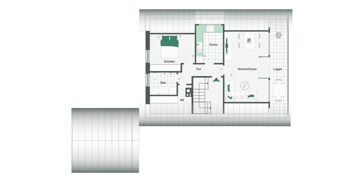 Dachgeschoßwohnung Herford - 2 Zimmer, 56 m&sup2;, 650&euro; | Angebot:25303039