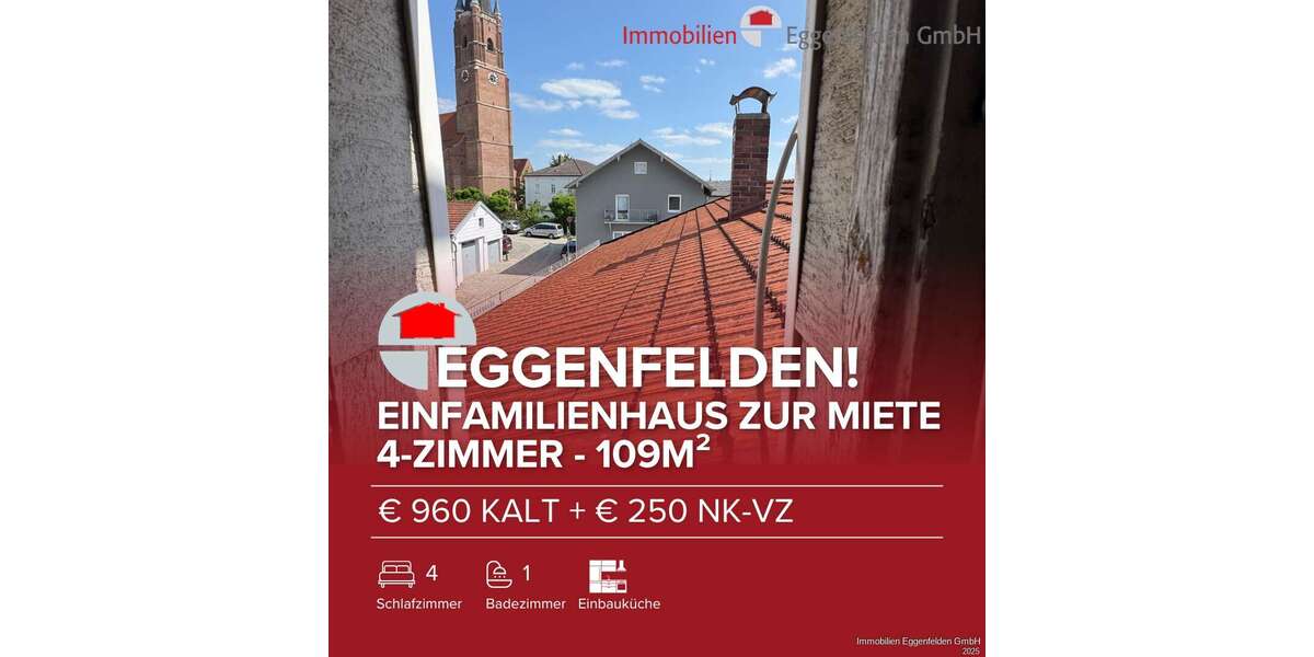 Einfamilienhaus Eggenfelden - 4.5 Zimmer, 109 m&sup2;, 960&euro; | Angebot:25978596