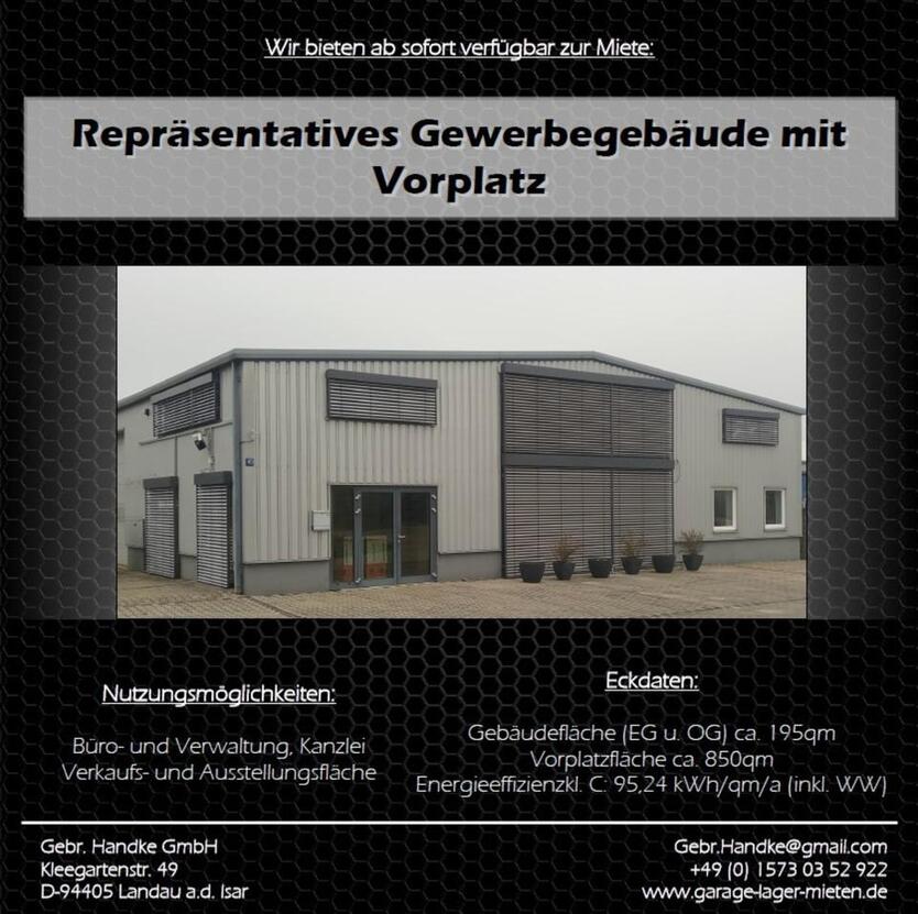 Repräsentatives Gewerbegebäude mit Vorplatz