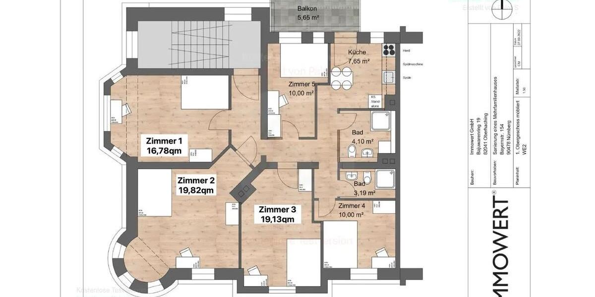 Etagenwohnung Nürnberg Gleißhammer - 1 Zimmer, 20 m&sup2;, 410&euro; | Angebot:26623345