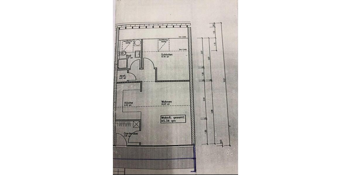 Dachgeschoßwohnung Hamminkeln - 2 Zimmer, 45 m&sup2;, 338&euro; | Angebot:25251437