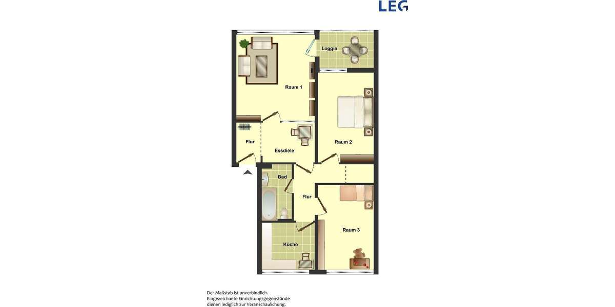 Etagenwohnung Hamm Dasbeck - 3 Zimmer, 72 m&sup2;, 499&euro; | Angebot:26098246