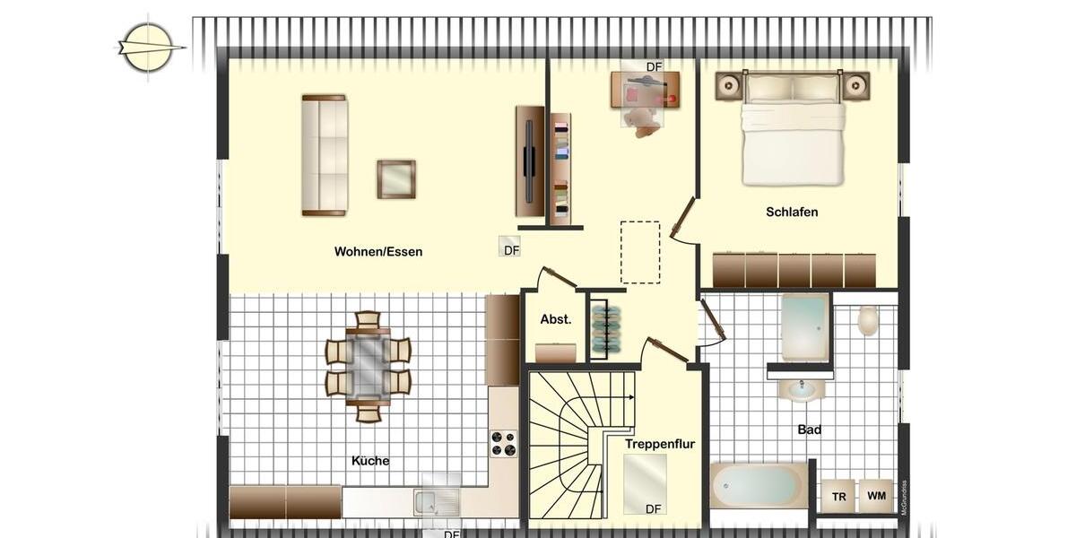 Dachgeschoßwohnung Barmstedt - 2 Zimmer, 74 m&sup2;, 1.100&euro; | Angebot:26384466