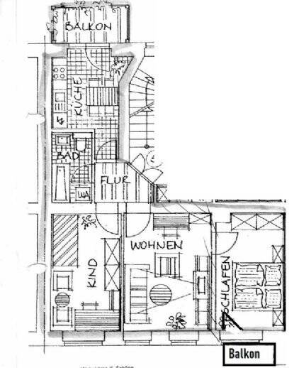Etagenwohnung Chemnitz Lutherviertel - 3 Zimmer, 60 m&sup2;, 326&euro; | Angebot:26608797