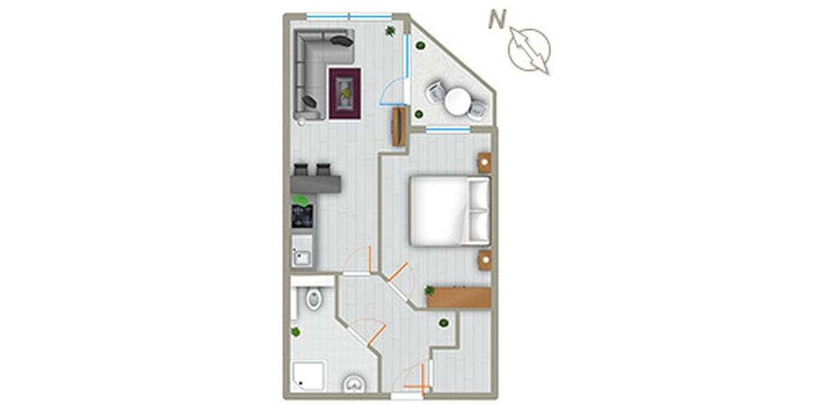 Etagenwohnung Cuxhaven Duhnen - 2 Zimmer, 50 m&sup2;, 890&euro; | Angebot:26399663
