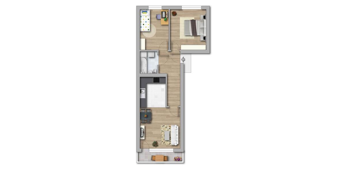 Etagenwohnung Gotha - 3 Zimmer, 51 m&sup2;, 305&euro; | Angebot:26563055