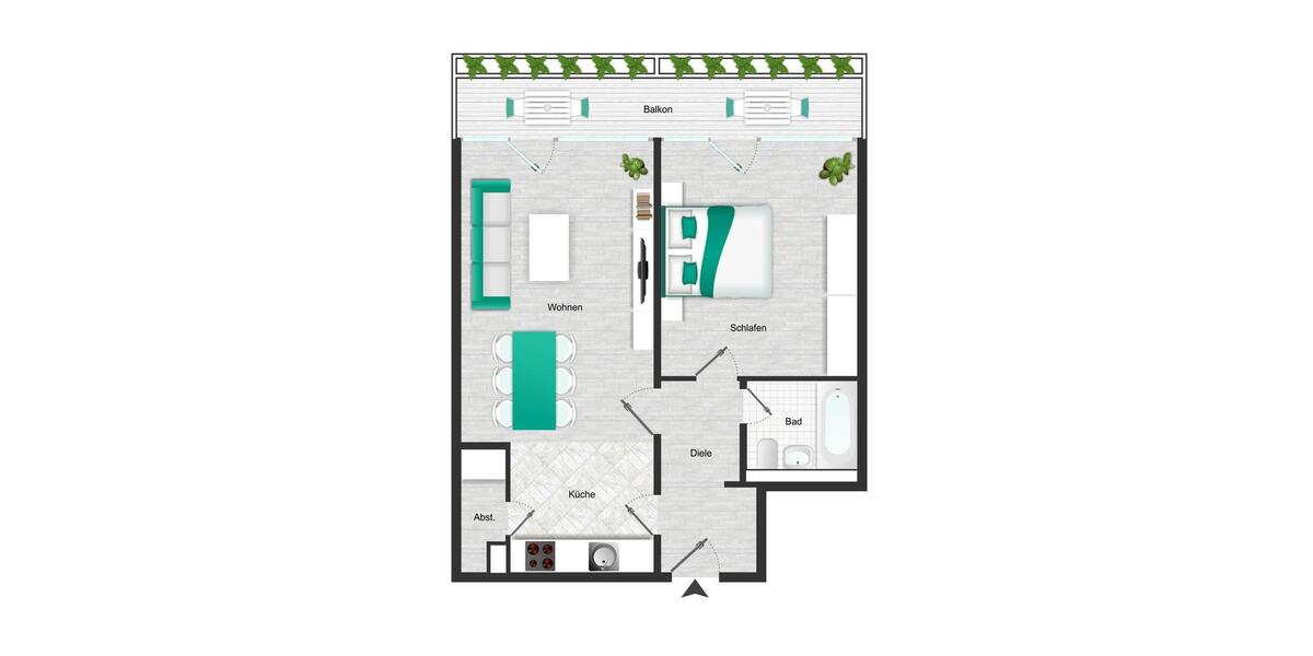 Erdgeschoßwohnung München Thalkirchen-Obersendling-Forstenried-Fürstenried-S - 2 Zimmer, 65 m&sup2;, 1.362&euro; | Angebot:25977083