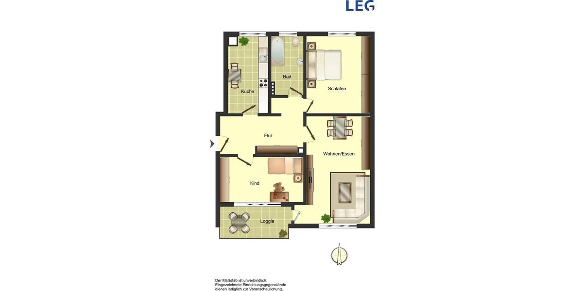 Etagenwohnung Osnabrück Fledder - 3 Zimmer, 79 m&sup2;, 685&euro; | Angebot:26237579