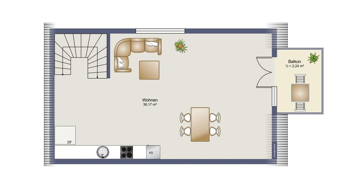 Maisonettenwohnung Dörphof - 2 Zimmer, 96 m&sup2;, 1.190&euro; | Angebot:24034551