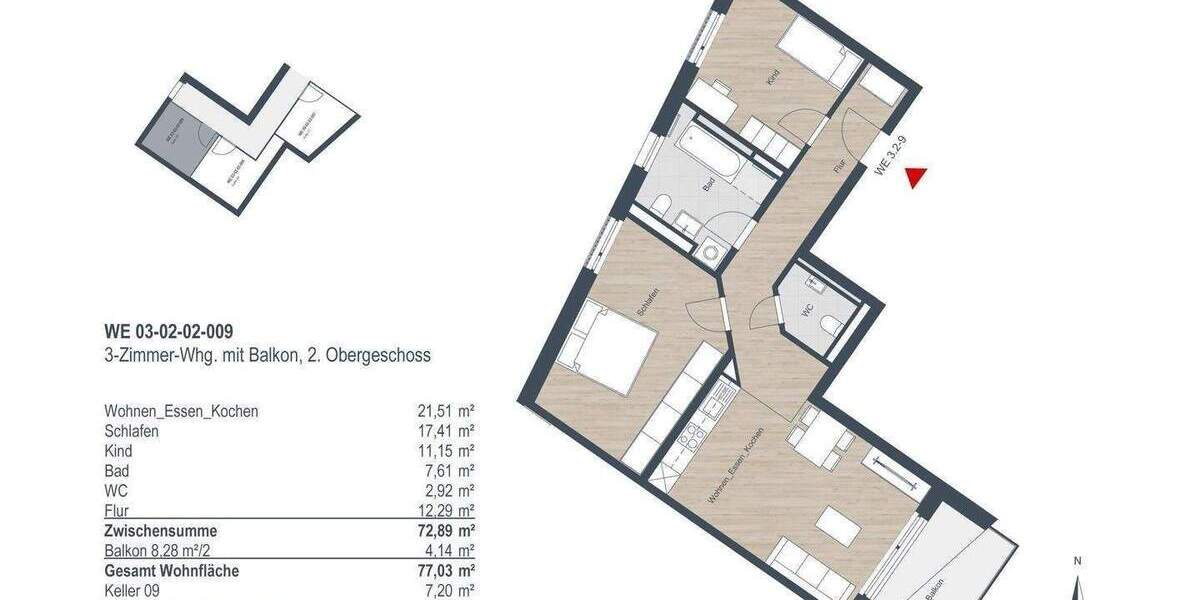 Etagenwohnung Stein - 2 Zimmer, 77 m&sup2;, 1.150&euro; | Angebot:26758984